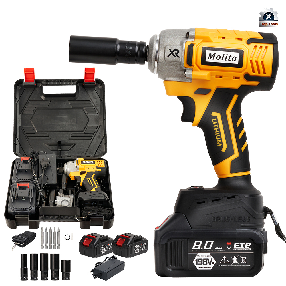 MOLITA บล็อกไฟฟ้า 198V บล็อกแบต บล็อกแบตเตอรี่ 2ระบบ แบตเตอรี่ อย่างดี 1ก้อน หรือ 2ก้อน บล็อกไร้สาย 