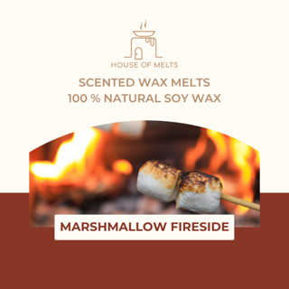 Wax Melts เทียนละลาย เทียนหอมสำหรับละลายกับเตาอโรม่า กลิ่น Marshmallow Fireside - HOUSE OF MELTS