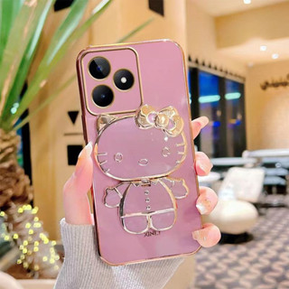 เคสขอบตรง ลายคิดตี้ กระจก สำหรับ iNfinix Smart5 Smart7 Smart 5 Smart 7 iNfinix Hot30i Hot20i Hot12i  กันกระแทก