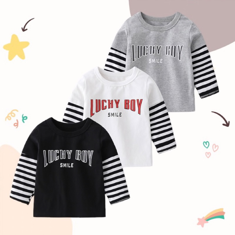 AB095 เสื้อยืดแขนยาว เสื้อผ้าเด็ก แฟชั่นเด็ก พร้อมส่ง