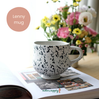 Lenny mug แก้ว เซรามิค มีหู ลายจุด จุน้ำได้ 400 ml. คาเฟ่ กาแฟ ชา นม เครื่องดื่ม ใบใหญ่ มินิมอล น่ารัก เซรามิก