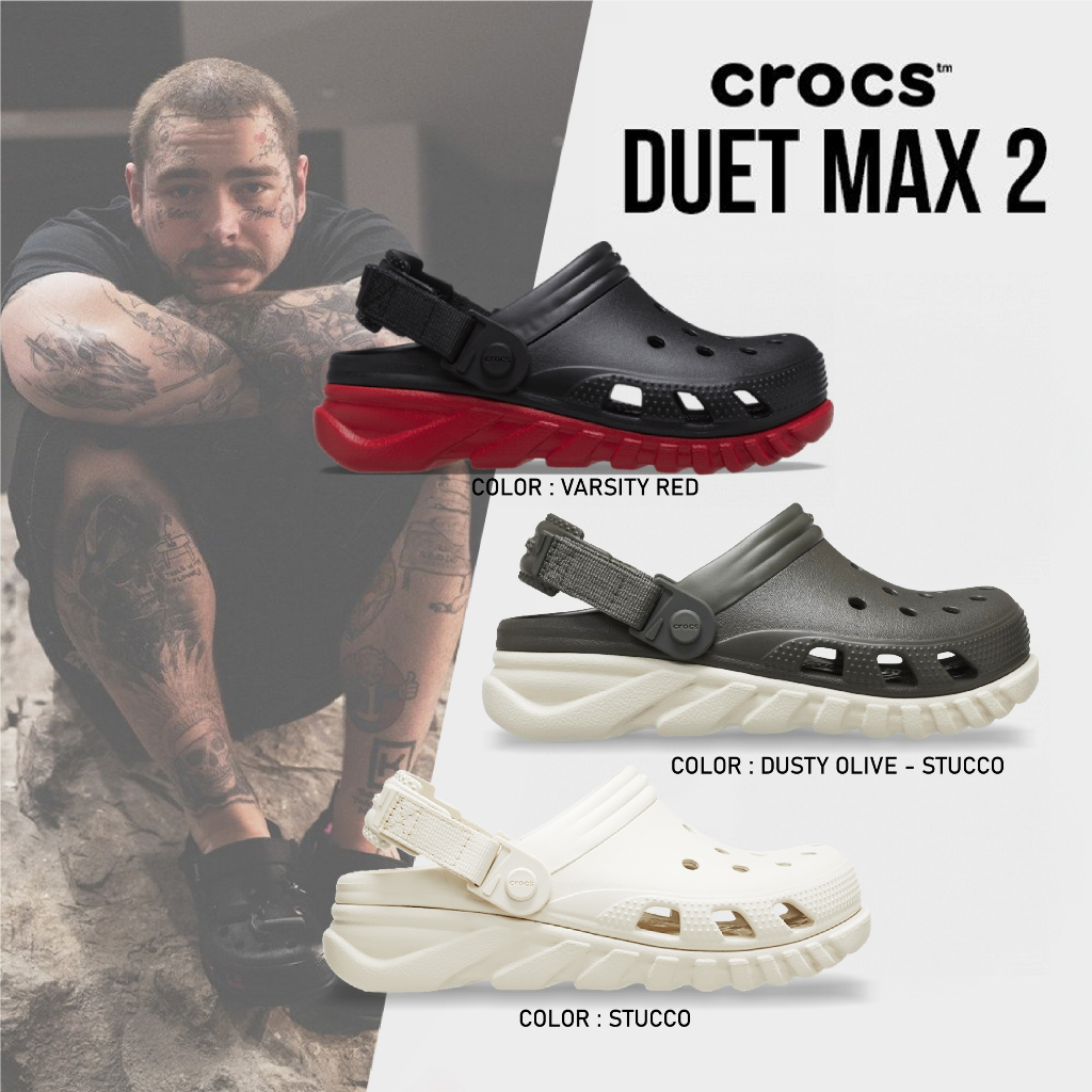 Crocs Collection รองเท้าแตะ รองเท้ารัดส้น CR UX Duet Max II Clog 208776-160 / 208776-3J8 / 208776-0WQ (2690)