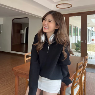 Thesummernade : Frankie sweater สเวตเตอร์ซิปไหมพรม