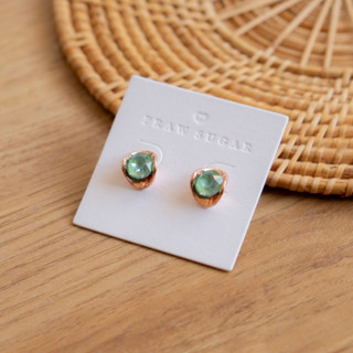 Fresh Circle Crystal Earrings - ต่างหูเฟรชคริสตัลกลม (ก้านต่างหูเงินแท้) (มี 7 สี)
