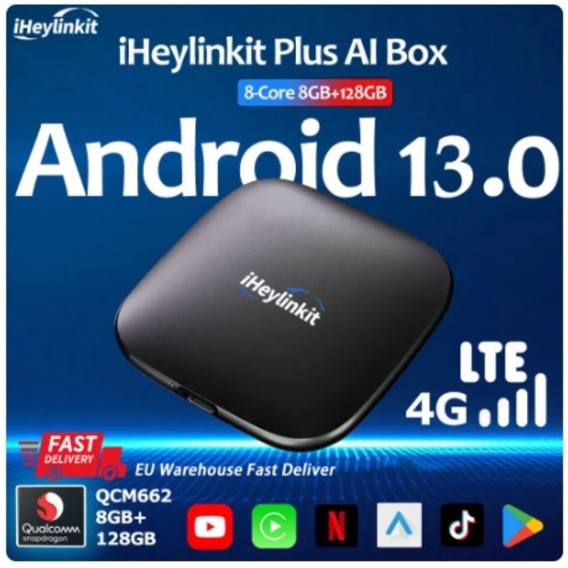 กล่อง Ai CarPlay Box Smart Android Touch ใหม่สุด แรงสุด Ram 8 Rom128 8 Cored Android 13