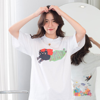 MOST 🐠🐟 เสื้อ Oversize  ลาย Little Mermeow | mst x  ratteera collaboration | OVS