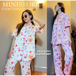 🧺ตะกร้าชุดนอนป้าย MINISTORE ผ้านุ่มใส่สบาย ผ้าโพลีเอสเตอร์ใส่สบายไม่ร้อน ระบายอากาศได้ดี #งานป้ายministore 🧸