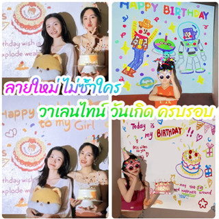 พร้อมส่ง🇹🇭แผ่นภาพ/โปรเจคเตอร์วันเกิด ครบรอบ คริสมาสต์ Birthd…