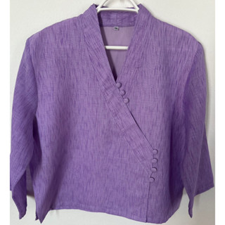 เสื้อผ้าใยกัญชง ป้ายข้างสีม่วง ไซส์ 42