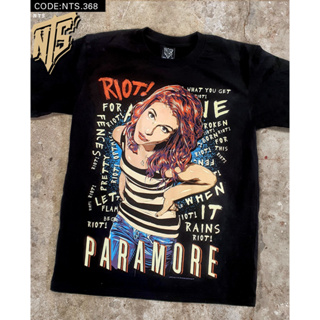 NTS​ 368 Paramore เสิ้อยืดดำ เสื้อยืดชาวร็อค เสื้อวง New Type System NTS Rock brand Sz. S M L XL XXL