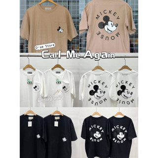 เสื้อยืด Oversize Callmeagain มิกกี้ กระเป๋าหน้า คอตตอนเกาหลี สวยมาก