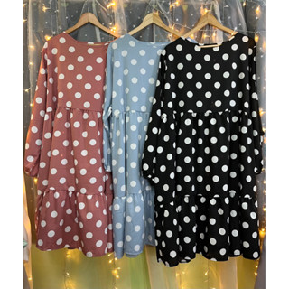 Polka dot Dress เดรสลายจุด อก48-58