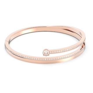 (พร้อมส่ง)*New*SWAROVSKI กำไล Fresh เจียระไนทรงกลม, ขาว, เคลือบโทนสีโรสโกลด์