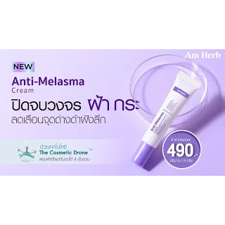 AM HERB ANTI-MELASMA CREAM อัมเฮิร์บ แอนตี้ เมลาสม่า ครีม สยบฝ้า กระ ตั้งแต่ต้นตอ ขนาด15