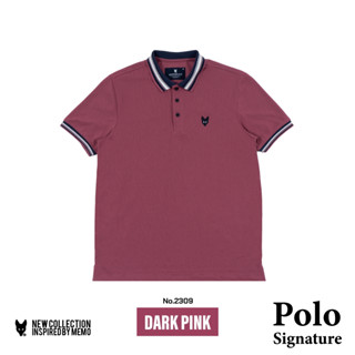 เสื้อโปโล 🟪 สีชมพูเข้ม Memo🦊 Premium Polo Signature สินค้าลิขสิทธิ์แท้ Dark Pink