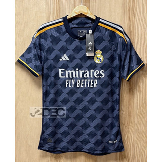 เสื้อฟุตบอล [เกรด PLAYER.]    *เรอัล มาดริด AWAY KITS.* สีกรมท่า  - (2023-2024) สามารถเพิ่มชื่อนักเตะ / อาร์ม ยูฟ่าได้.