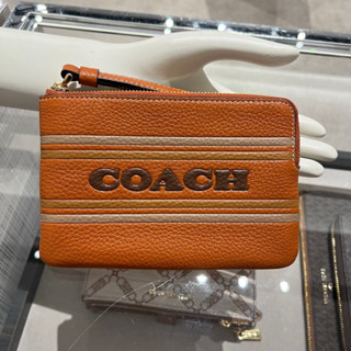 Coach Corner Zip Wristlet With Coach Stripe CH311 คล้องมือ 1 ซิป