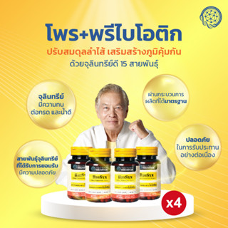 BioSyn Set 4X ซินไบโอติก  ปรับสมดุลลำไส้ โพรไบโอติก 15 สายพันธ์ุ+พรีไบโอติก เสริมภูมิคุ้มกัน  4 กระปุก