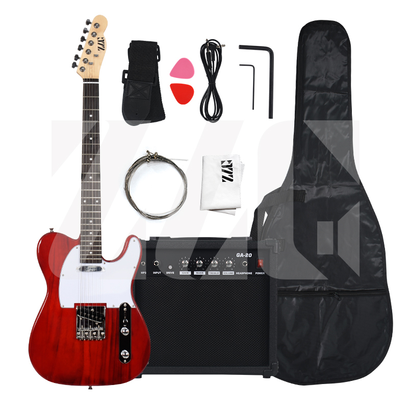 กีต้าร์ ZLG Telecaster 6 สาย สีแดงใส Alnico ปิ๊คอัพกีตาร์ไฟฟ้า จัดส่งไว สินค้าจุด