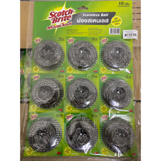 3M Scotch-Brite ขายยกแผง!! ราคาถูก ของแท้! ฝอยแสตนเลส/แผ่นใยขัดพร้อมฟองน้ำ