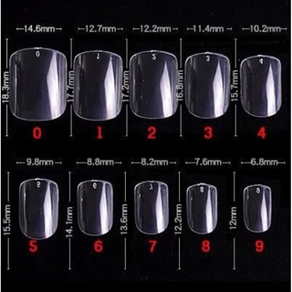 เล็บPVC สั้นกุด 600 ชิ้น/แพค มีเบอร์ 0-9 (เบอร์5-6 ได้รับอย่างละ2ห่อ)