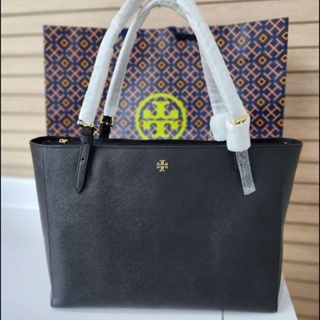 เท .Tory Burch Moose Leather น้ำตาล/ดำ