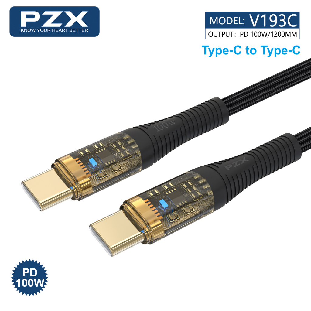 สายชาร์จ 100W Type-C ToType-C สายถัก สายเชือก PD27W ความยาว1200mm ชาร์จไวPD3.1 Fast Charging