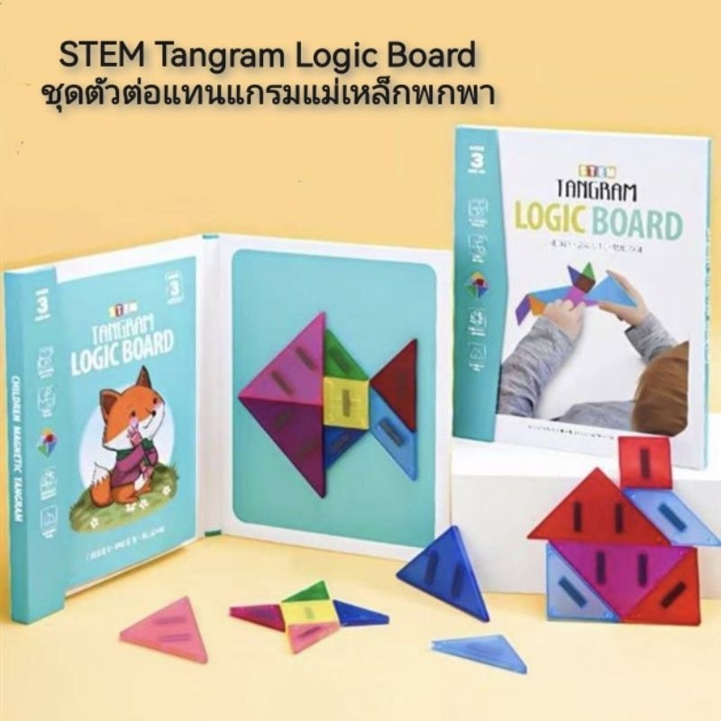 STEM Tangram Logic Board ชุดตัวต่อแทนแกรมแม่เหล็กพกพา