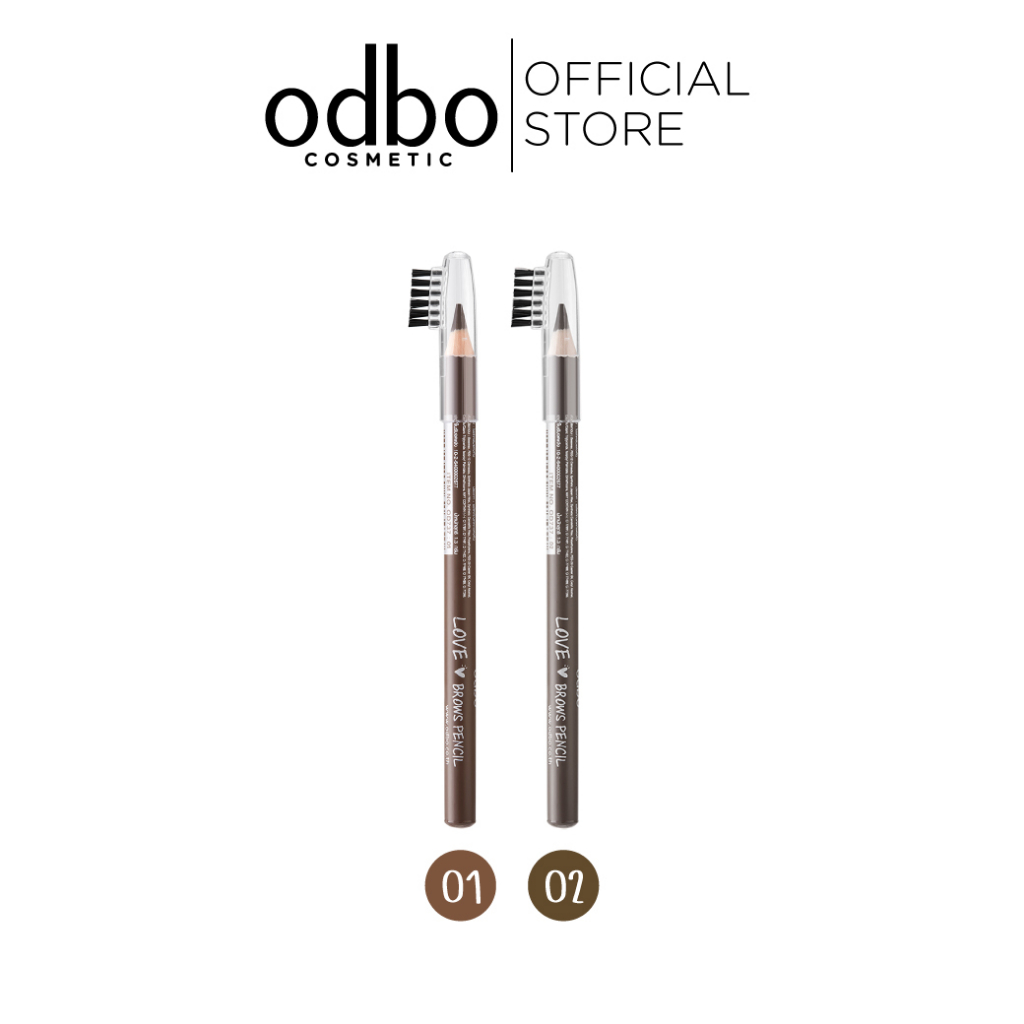ODBO LOVE BROWS PENCIL OD737 ดินสอเขียนคิ้วสดคลาสสิค พร้อมหัวแปรงขนนุ่ม