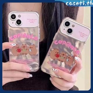 คูปองเคลม🎀เคสไอโ case for iphone 11 12 การ์ตูนสนุกๆ สามคาปิบารานักชิม เคส 14 13 12 11 pro max เคสโทรศัพท์มือถือเคลือบไฟฟ