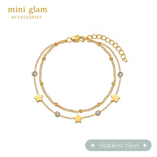 Miniglam Lullabell Star with Crystal Chain Bracelet สร้อยข้อมือพร้อมจี้รูปดาวและคริสตัล สีทอง