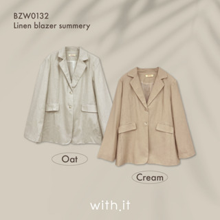 with.it.store - BZW0132 linen blazer summery suit เสื้อสูทลินิน ซัมเมอร์รี่