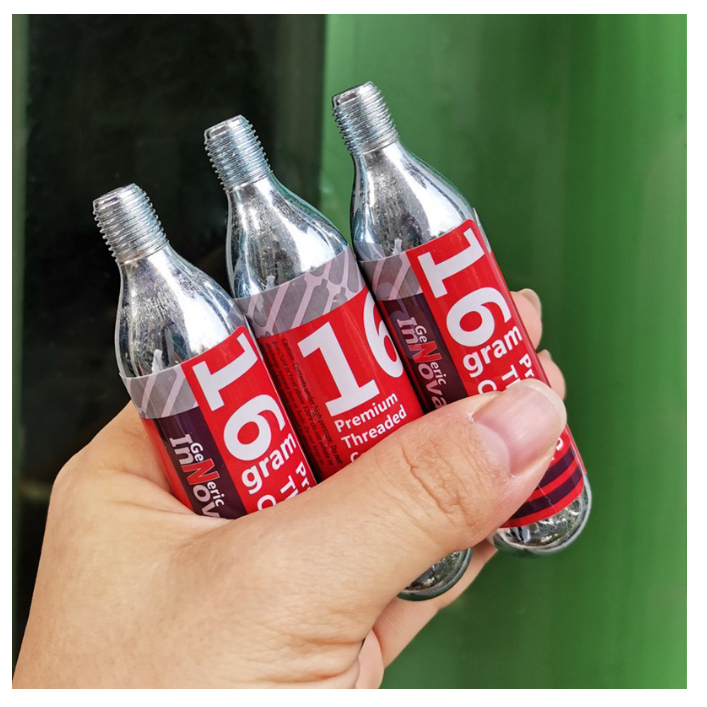 หลอดเติมลม Co2 สำหรับใช้สูบยางจักรยาน ขนาด 16g (จำนวน 3 หลอด) เฉพาะหลอดไม่รวมหัวเติม
