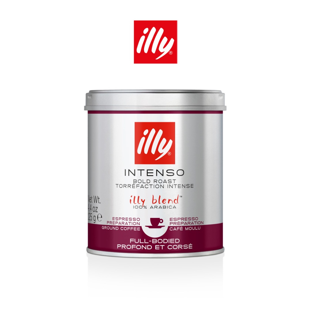 ILLY เมล็ดกาแฟคั่วบด INTENSO ROAST - 125 กรัม/กระป๋อง GROUND COFFEE INTENSO ROAST - 125 GRAMS