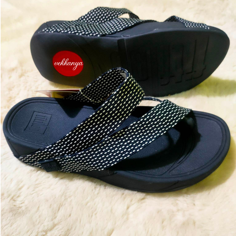 รองเท้าแตะ FitFlop SLING ฟิบฟลอบ(งานป้ายข้าง) รุ่นสลิงลายจุด งานไหม้ เบา ใส่เท่ สีกรม ใส่สบาย ผู้ชายและผู้หญิงไซส์36-44