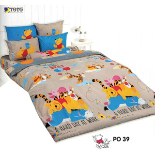 🔥ลิขสิทธิ์แท้🔥 Toto ผ้าปูที่นอน + ผ้านวม ลายการ์ตูน PO39 Pooh หมีพูห์ โตโต้ ชุดเครื่องนอน ผ้าปูเตียง ผ้าปู