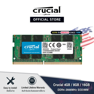 [พร้อมส่ง] Crucial DDR4 2666MHz 1.2V CL19 Non-ECC SODIMM 4GB / 8GB / 16GB Laptop Memory (เเรมโน๊ตบุ๊ค)