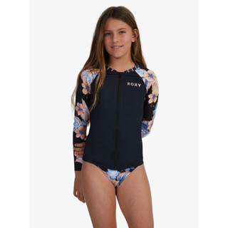 ROXY ชุดว่ายน้ำเด็กโต กันแดด Girls 6-16 Swim For Good Time Long Sleeve Rash Vest Set 224 ERGWR03315-KVJ6