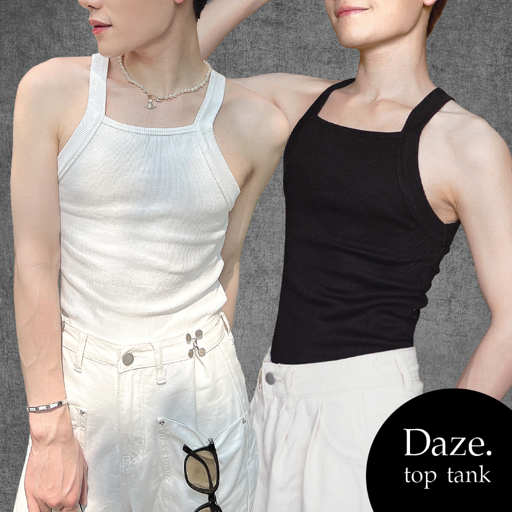Daze top tank เสื้อกล้ามผ้าเนื้อเน็ต ทรงเข้ารูป
