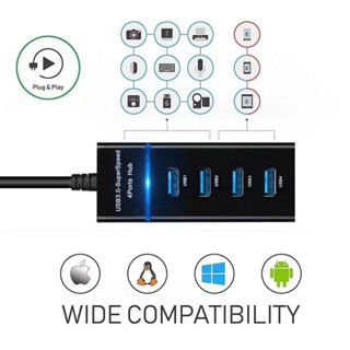 USB HUB ความเร็วสูง 4 พอร์ตฮับ USB 3.0 USB Adapter สำหรับ PC แล็ปท็อปอุปกรณ์เสริมคอมพิวเตอร์