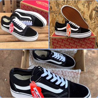 รองเท้าผ้าใบผู้ชายผู้หญิง พรมกล่อง รองเท้า แหวน VANS old skool รองเท้าสำลอง