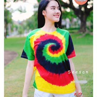 เสื้อมัดย้อม ลายเรกเก้ รหัส A27 ผ้าคอตตอน100% (ย้อมสีทุกตัว ไม่ใช่พิมพ์ลาย)