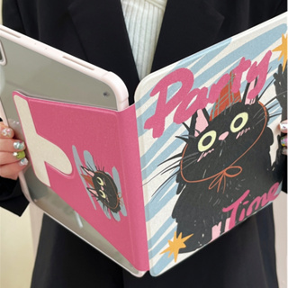 ⚡พร้อมส่ง⚡เคส iPad หมุนได้ 360° Doodle cat ฝาหลังอะครีลิค Gen9/8 10.2 Air5 Air4 pro11 มีที่เก็บปากกา เคสไอเเพด gen7 air3