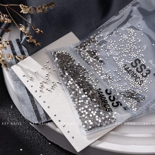 จัดส่งทันที ♡ Rhinestones เพชรชวา สีขาว 1440 เม็ด ( ฐานแน่นไม่หลุด)
