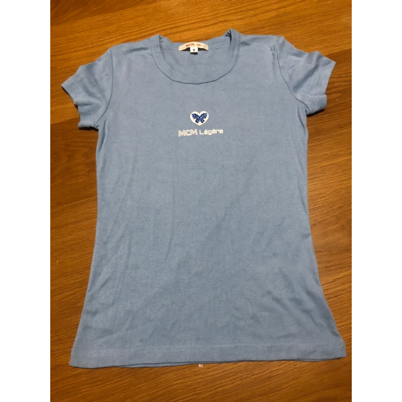 เสื้อยืด Vintage MCM Legere สีฟ้า เสื้อยืดคอกลม ไซต์ M