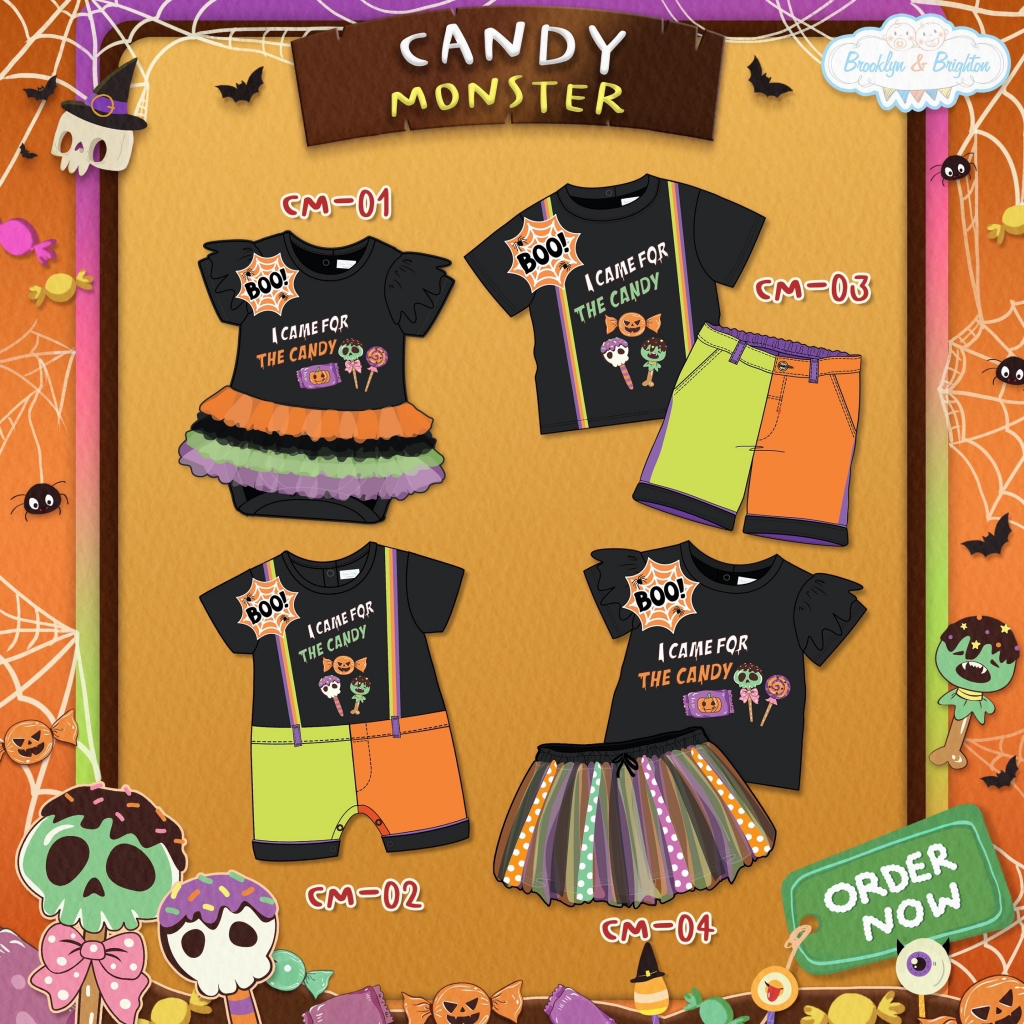Brooklyn & Brighton - Halloween Candy Monster ชุดปาร์ตี้ฮาโลวัน เด็กชายและเด็กหญิง