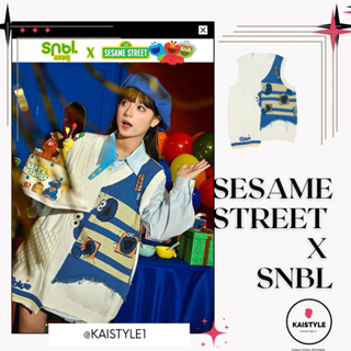 SESAME STREET x SNBL Monster Cookie V-neck vest, wool sweater เสื้อกั๊กไหมพรมกันหนาวเอลโม มอนส์เตอร์คุกกี้ เซซามี่