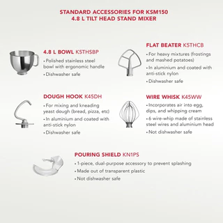 [5KSM150PSE] KitchenAid Artisan เครื่องผสมอาหารแบบยกหัว ขนาด 4.8 ลิตร