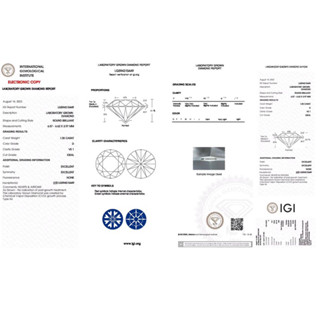 เพชร CVD 1 กะรัต น้ำ-100 VS1 3 EX -- CVD Lab Grown Diamond 1 carat D VS1