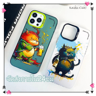 🎐จัดส่งภายใน24ชม🎐เคส for iPhone 11 14 Pro Max Case for iPhone 12 13 ป้องกันการตก การป้องกัน การ์ตูน น่าสนใจ พื้นผิวกระจก